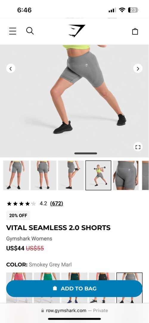 Gymshark Vital Seamless 2.0 2-in-1 Shorts - Smokey Grey Marl