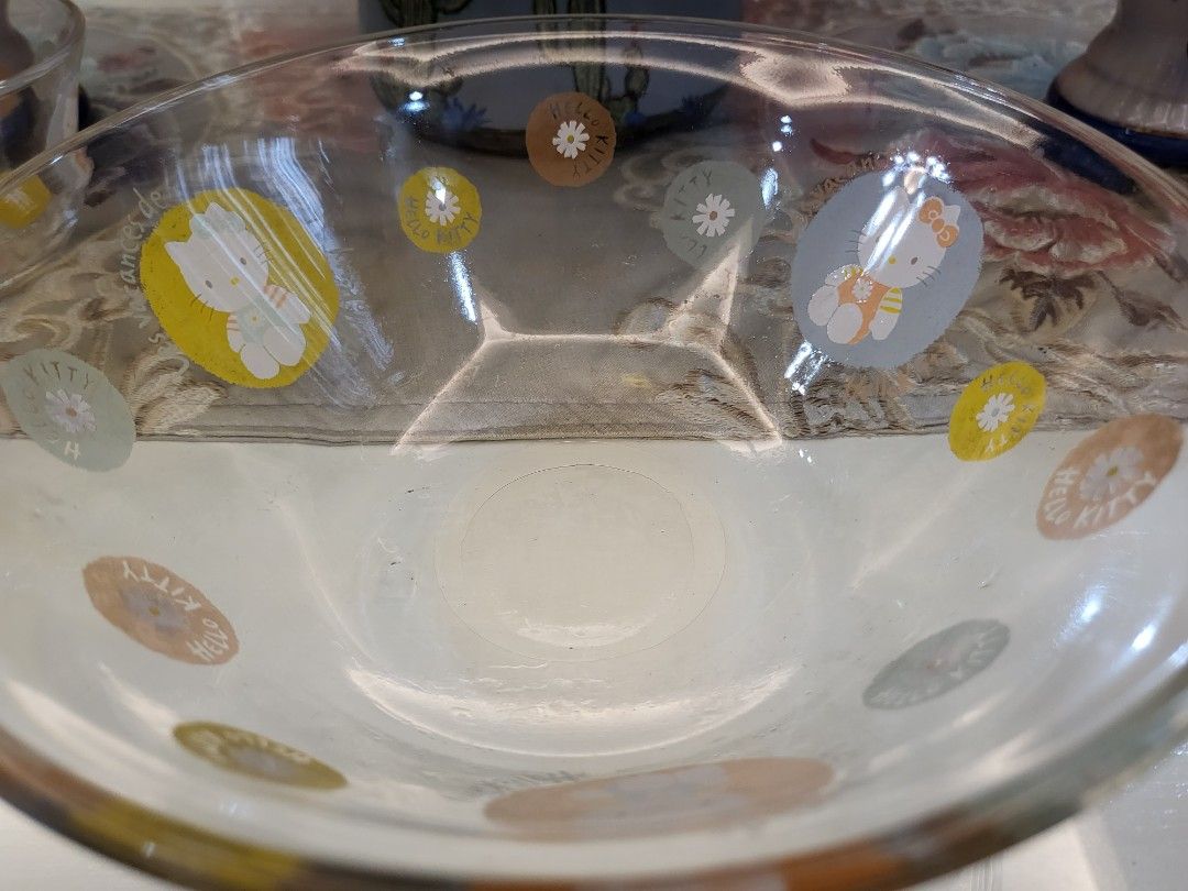 Hello Kitty Glass Bowl Set on Carousell