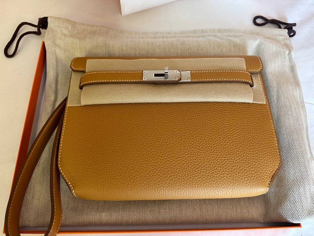 HERMES HERMES Kelly Depeche 25 Business Bag Z 2021 SHW Togo leather etoupe  gray used ｴﾄｰﾌﾟ/Z刻/SIL