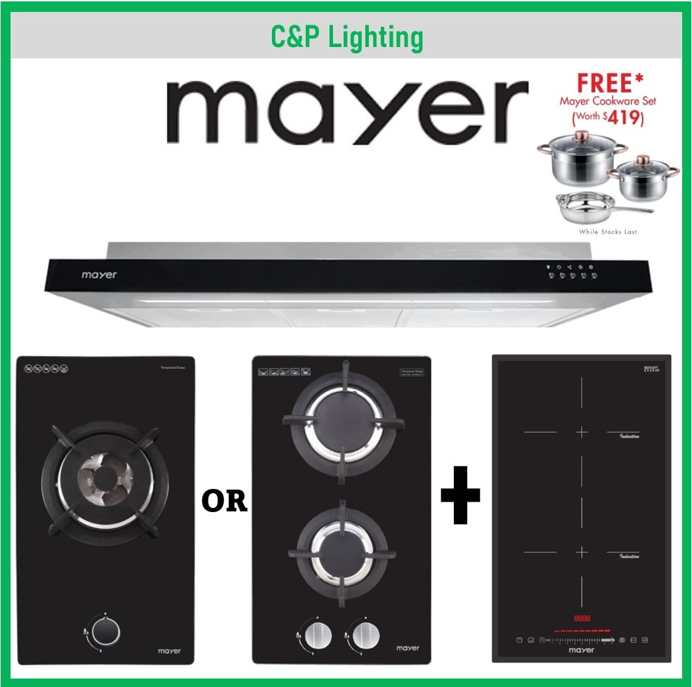 (Hood + Hob Bundle) Mayer 90cm Slimline Cooker Hood MMSI900LEDHS