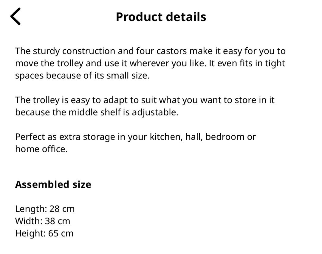 IKEA RASHULT Trolley - Black, Furniture & Home Living, Furniture ...
