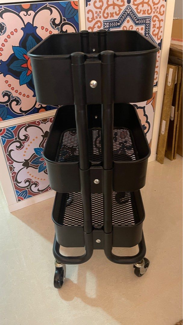 IKEA RASHULT Trolley - Black, Furniture & Home Living, Furniture ...