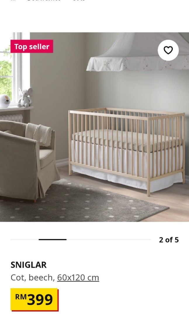 Ikea Sniglar adjustable crib preloved
