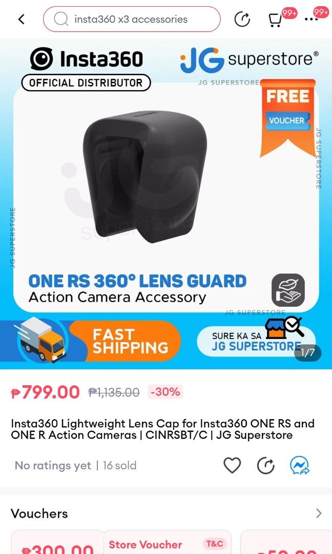 Insta360 One RS lens cap (Category: Other Photography Accessories) located in Quezon City. Submitted by _patgee_ (Listing ID 1240303351, Image 3). Description: Insta360 One RS lens cap ✨️NEVR USED ✨️SEALED - NEVER OPENED ✨️SRP IS AROUND 800.00 PESOS.