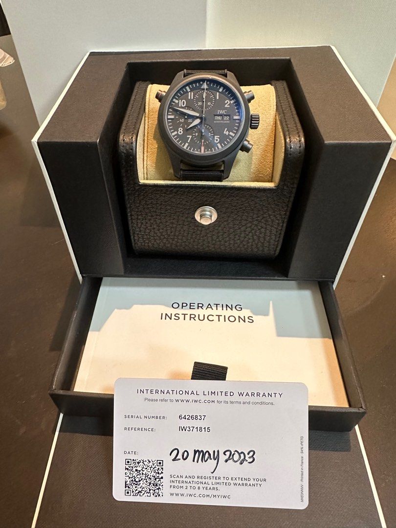 IWC PILOT S WATCH DOUBLE CHRONOGRAPH TOP GUN CERATANIUM Luxury
