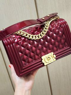 Jelly Toyboy, Bags, Authentic Jelly Toyboy Jtb Shoulder Bag Purse Red  Gold Chain Strap Quilted