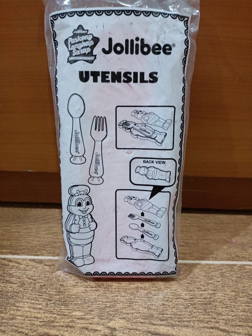 Jollibee Spoon and Fork Set with Case, Furniture & Home Living