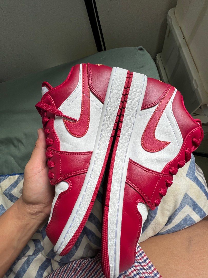 Jordan 1 low Cardinal Red sz US 10 Men s Fashion Footwear