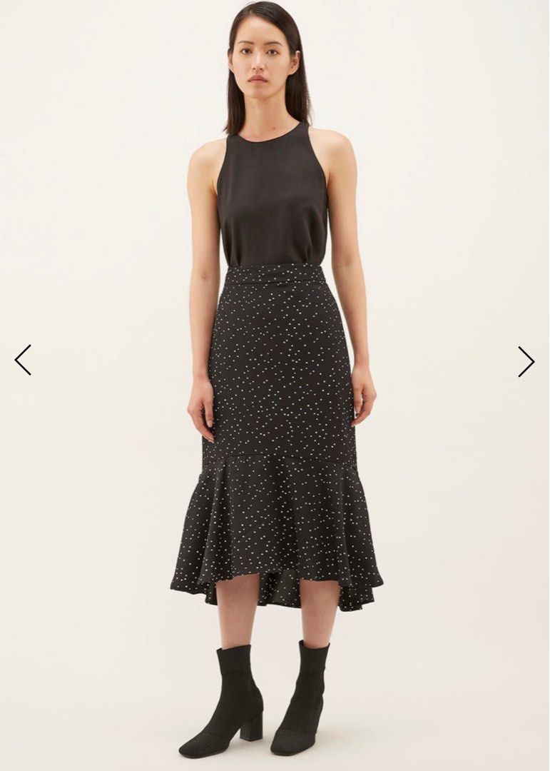 Polka dot frill shop hem skirt