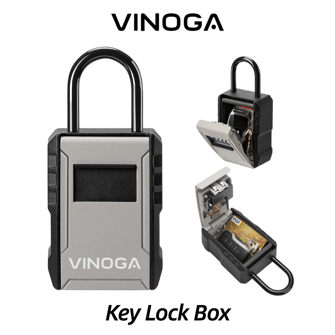 Key Storage Box with Key Hook/Wall Mounted 4 Digit Combination Padlock