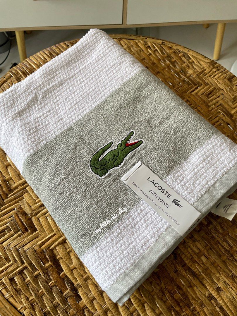 Lacoste Bath Towels, Beauty & Personal Care, Bath & Body, Bath on Carousell