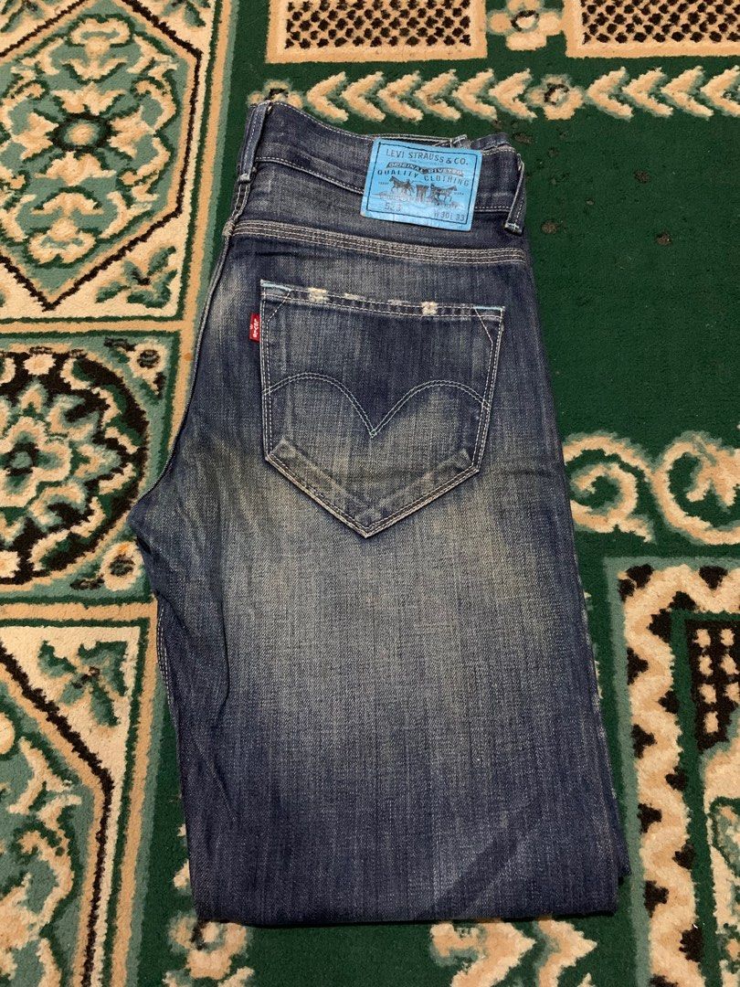 Levis 523 blue tab straight, Fesyen Pria, Pakaian Bawahan di