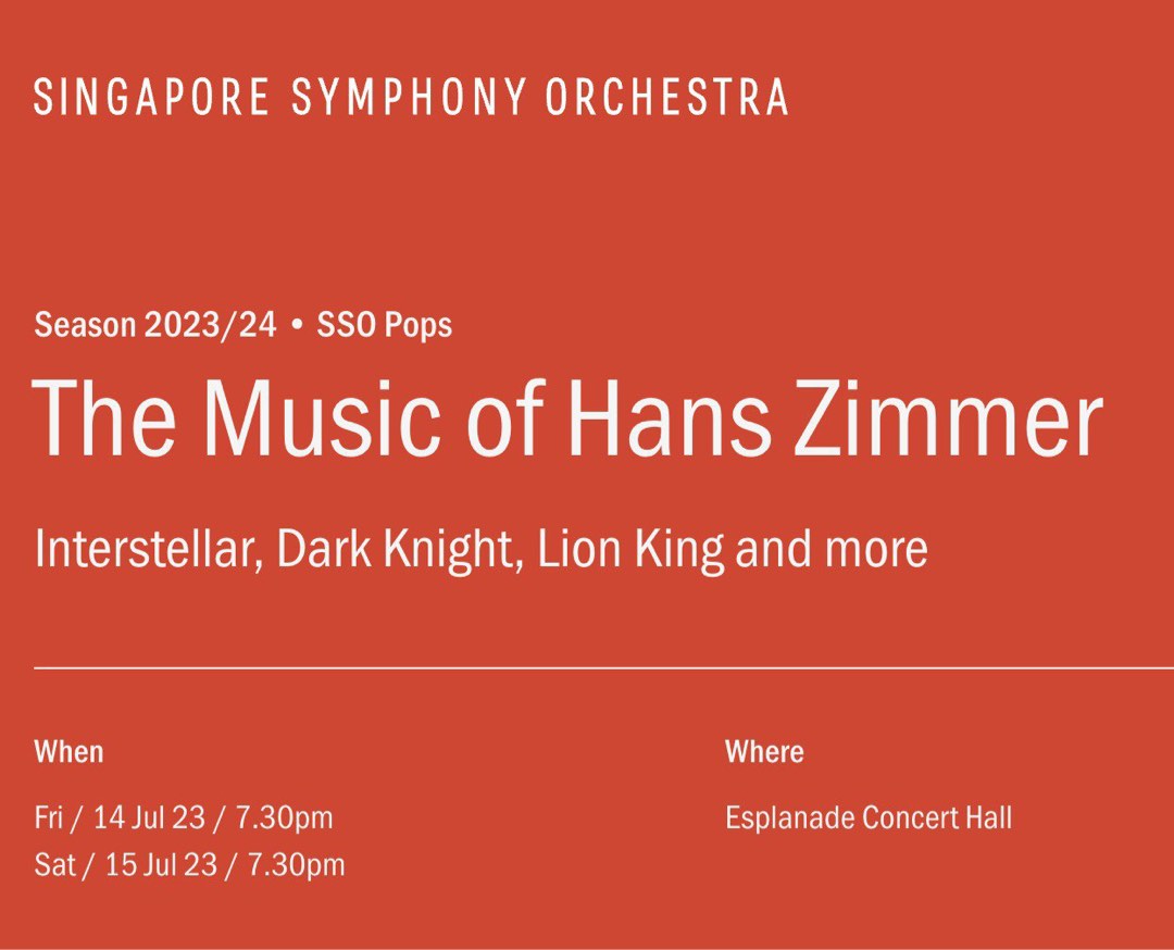 LF x2 Hans Zimmer Concert tickets, Bulletin Board, Looking For on Carousell