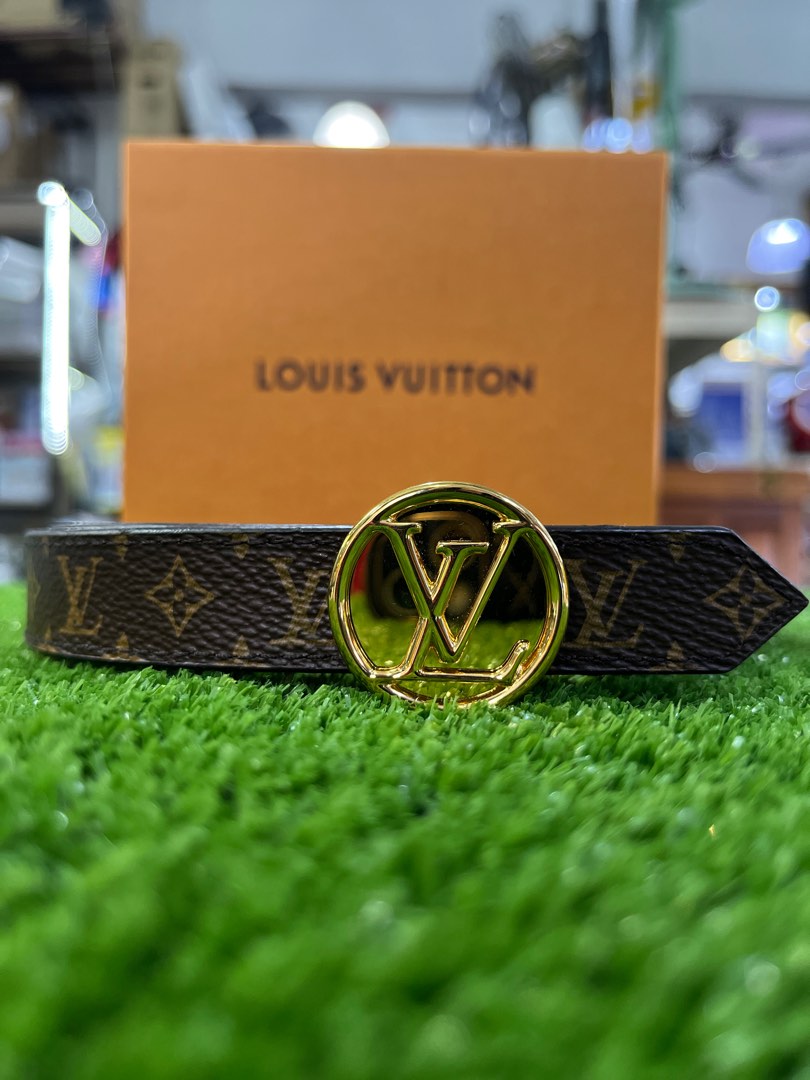 Louis Vuitton Green Vernis LV Initiales Belt 80CM