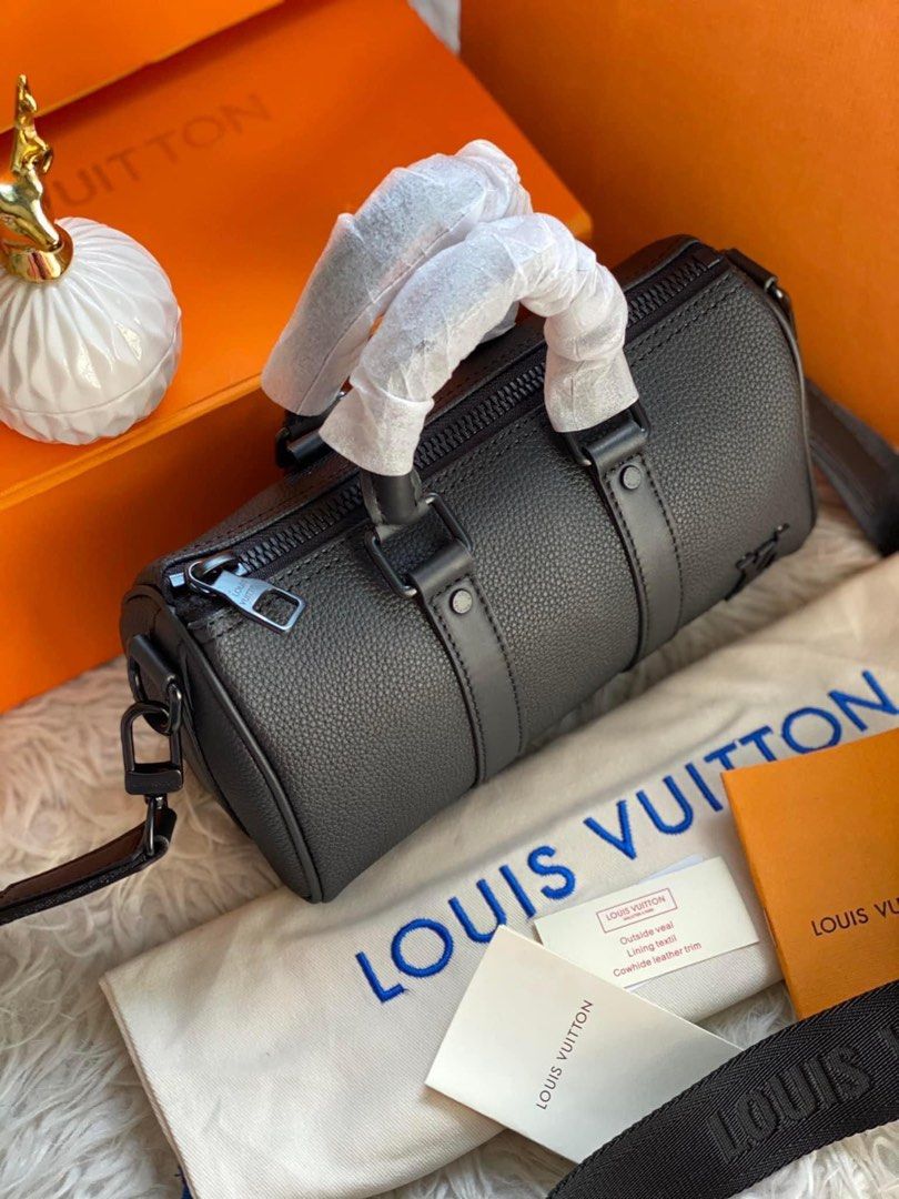 Auth Louis Vuitton 2WAY Bag LV Aerogram Keepall XS M81004 Volcano Orange