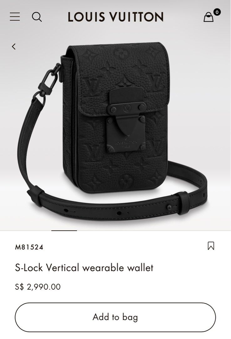 S-Lock Vertical Wearable Wallet - Luxury Monogram Macassar Canvas