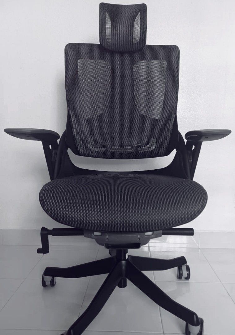 MARRYFAIR WAU Ergonomic High Back Chair - Charcoal Mesh, Furniture & Home Living, Furniture 