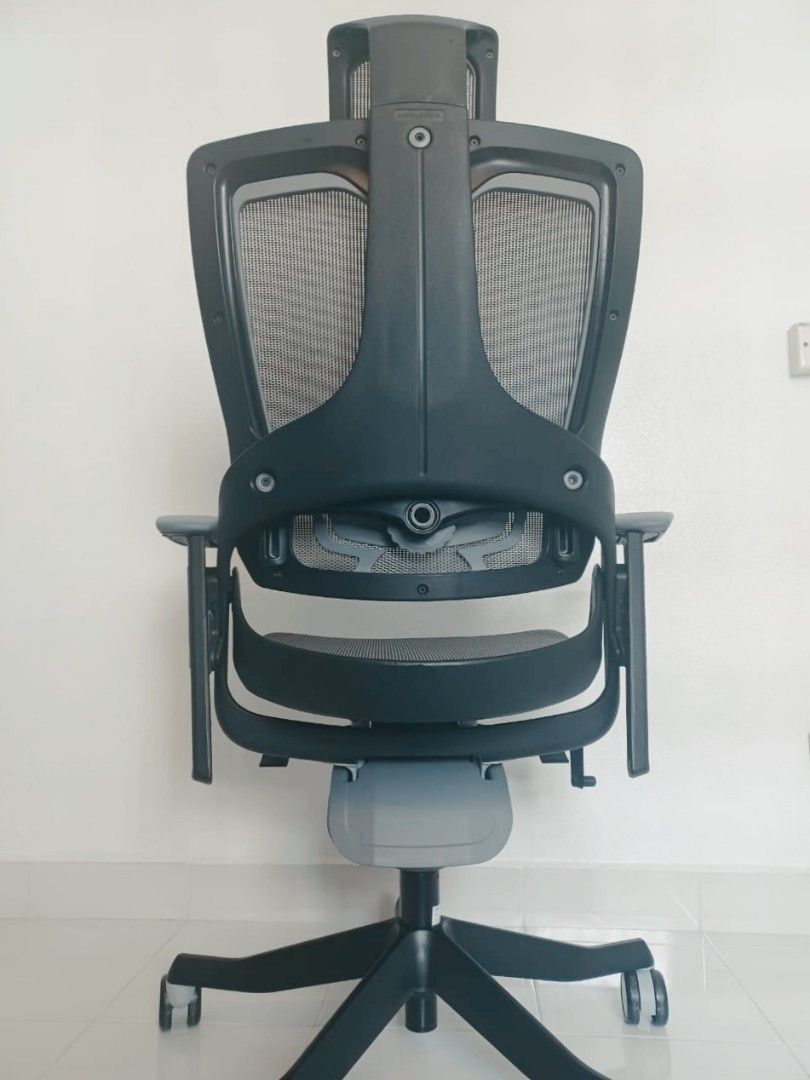 MARRYFAIR WAU Ergonomic High Back Chair - Charcoal Mesh, Furniture & Home Living, Furniture 