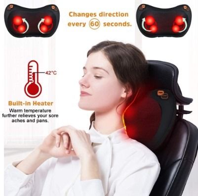 Massager Neck Car Home Cervical Massage Neck Back Waist Body Electric  Multifunctional Massage Pillow Arm Foot Infrared Heated - Ex And Next