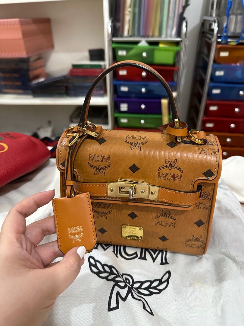 Mcm heritage satchel hot sale