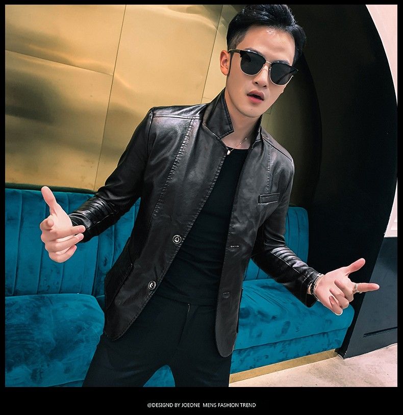 Men Pu leather jacket brown black maroon size M 4XL Men s Fashion Coats Jackets and Outerwear on Carousell