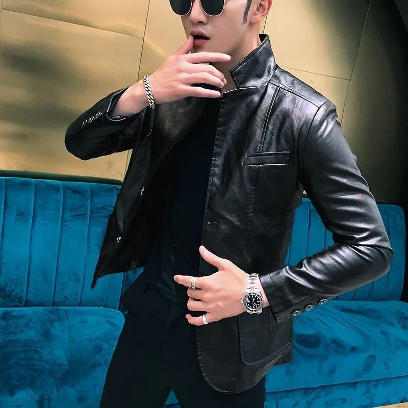 Mens leather jacket 4xl outlet