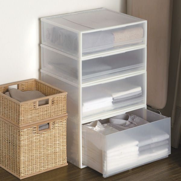 MUJI PP Storage Stackable Drawers Wide 55 x 44 Series, Furniture & Home