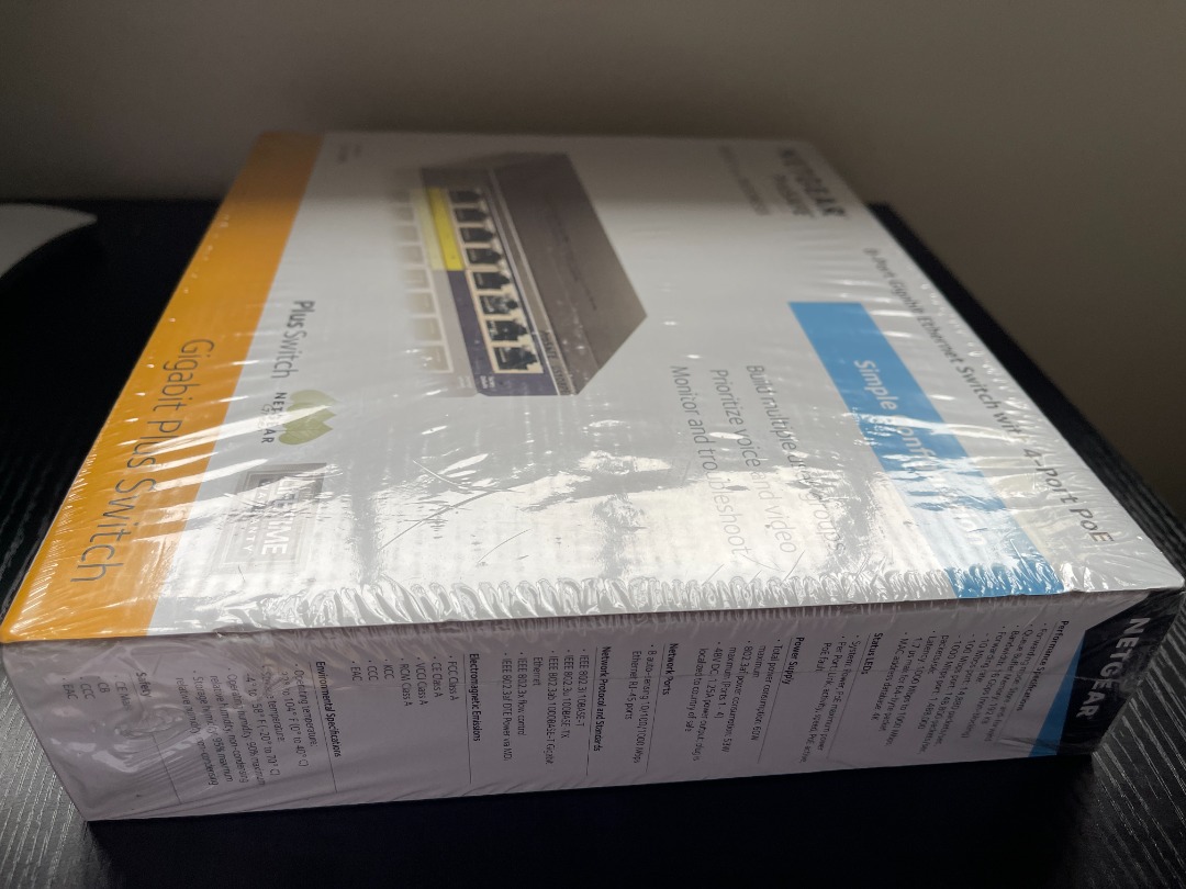 NETGEAR GS108PEv3 8Port Gigabit Smart Managed Plus Switch with 4 x