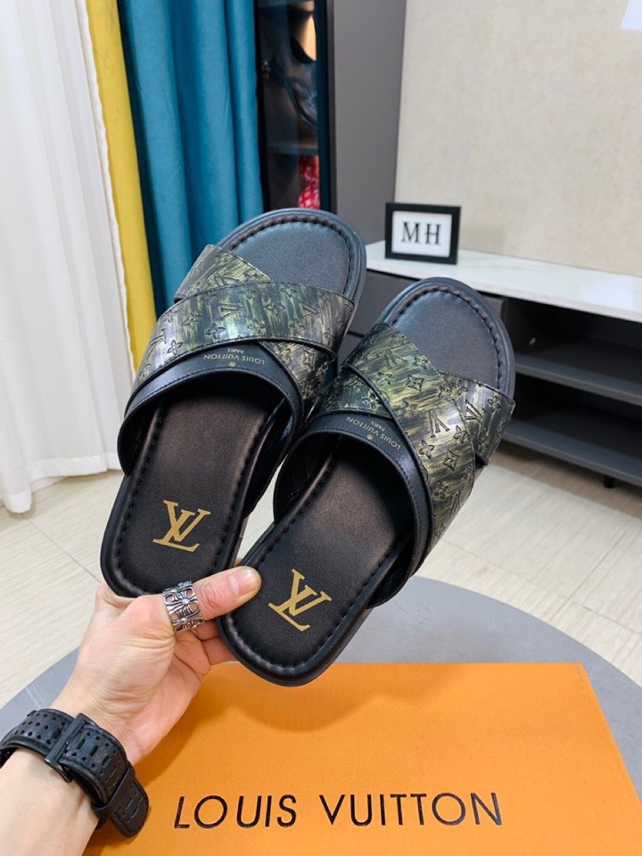 kasut lelaki ◣100% Original ◢ New Louis Vuitton Lv Men slipper men sandal  lelaki