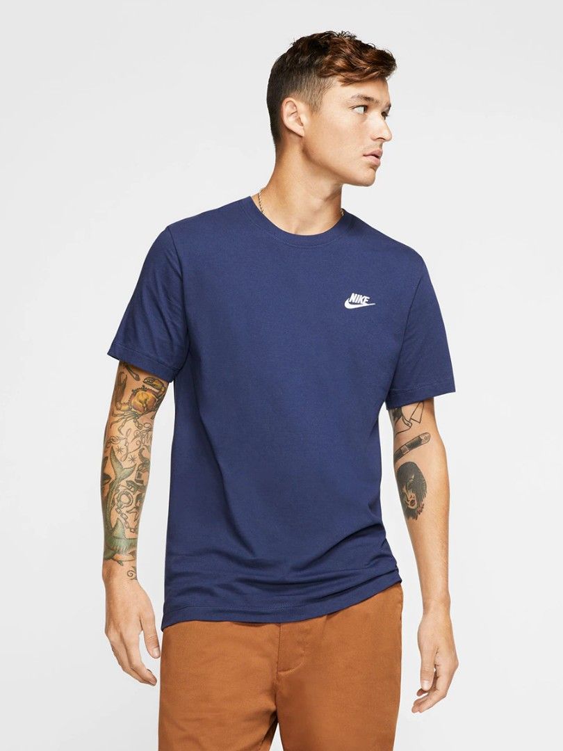 White and navy blue nike shirt on sale