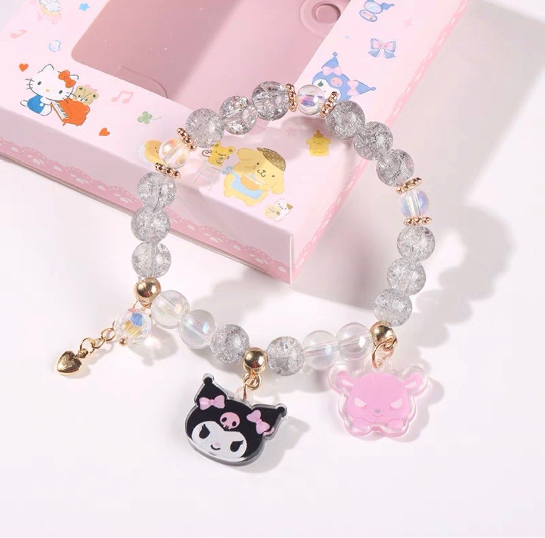 Kuromi Bracelet Cute Sanrio Crystal Bracelet, Women's Fashion, Jewelry