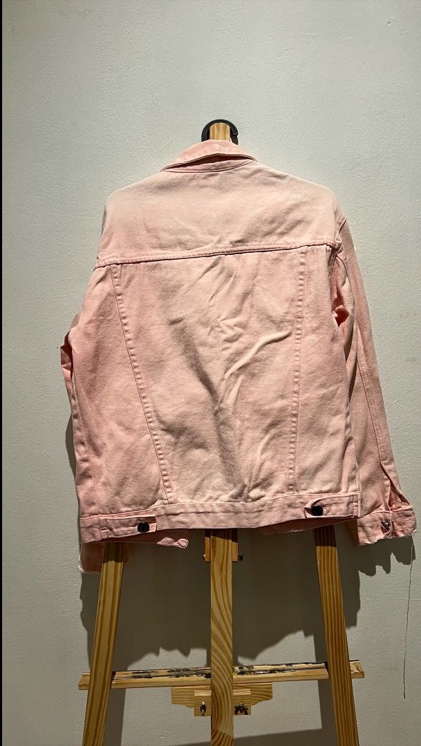 Pink ripped shop jean jacket