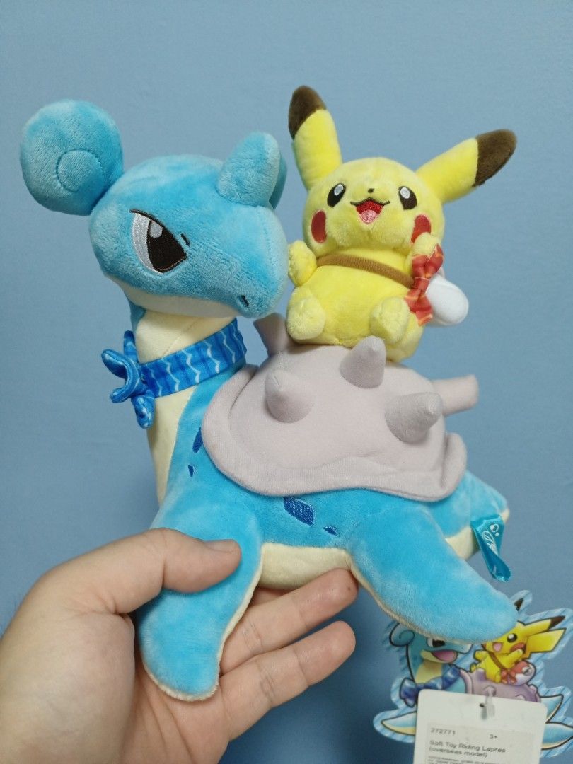 Pikachu riding clearance lapras plush