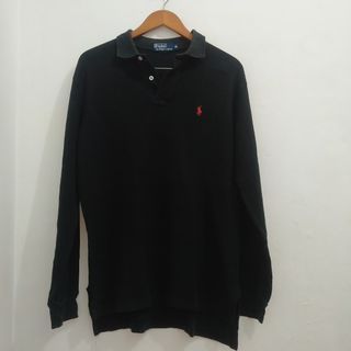 Polo Hitam Kerah size M LD 105-110 cm