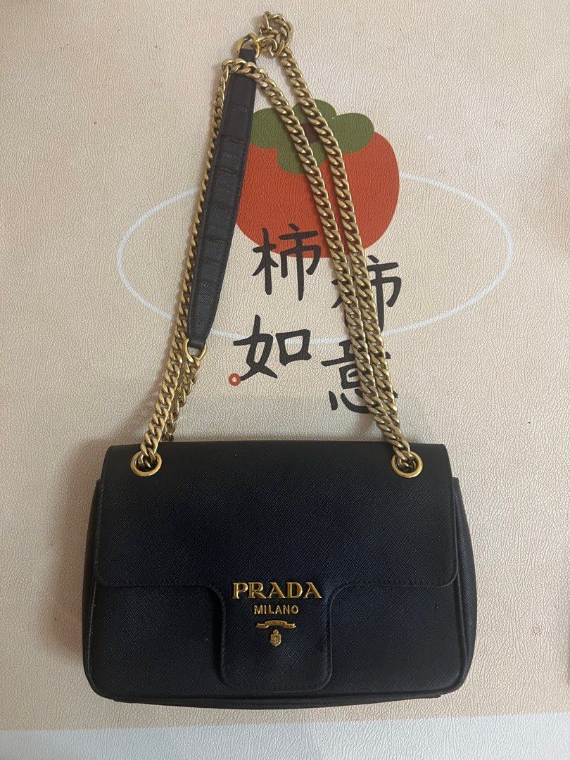 Cahier chain leather crossbody bag Prada White in Leather - 30635822