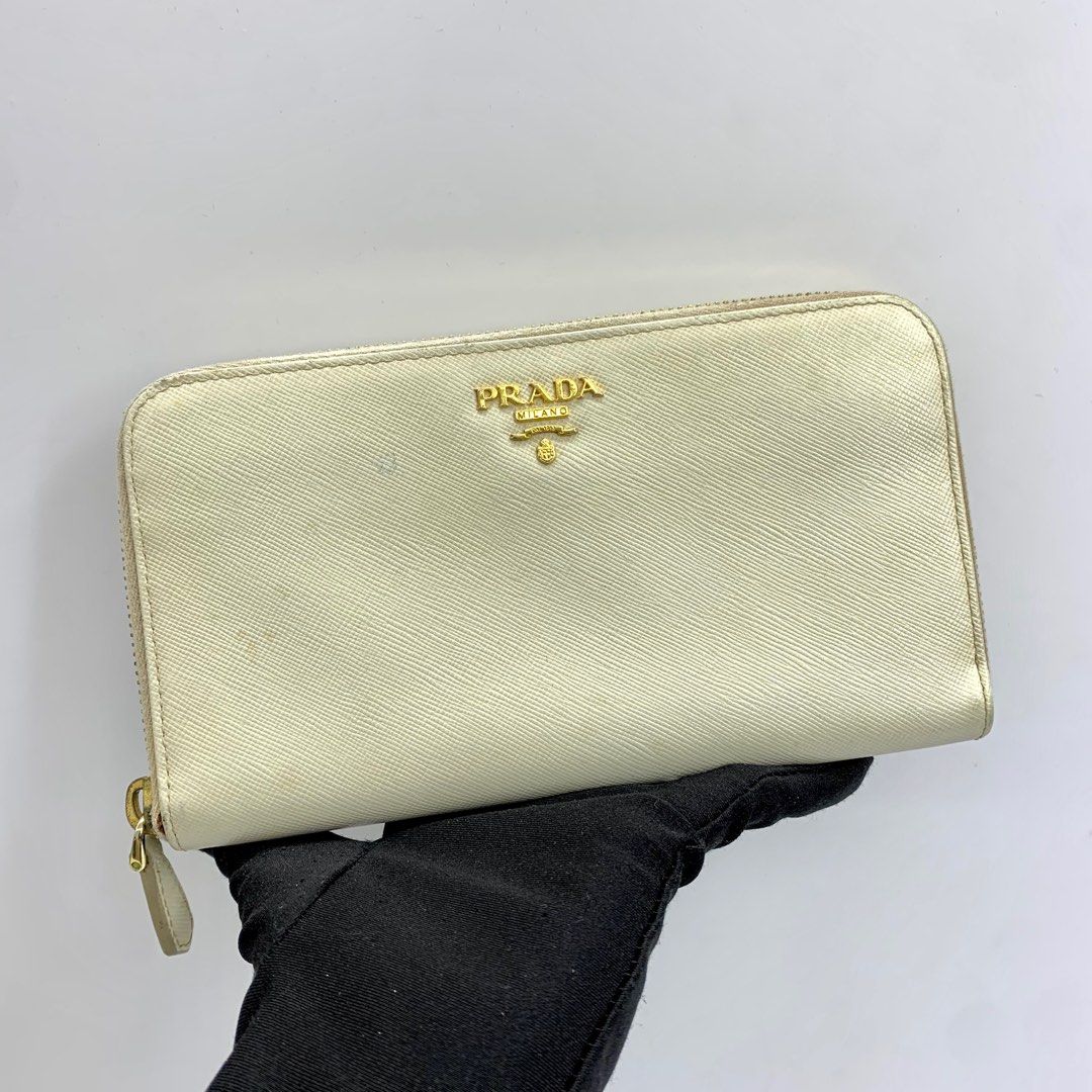 Prada Saffiano Leather wallet with shoulder strap, Luxury, Bags & Wallets  on Carousell
