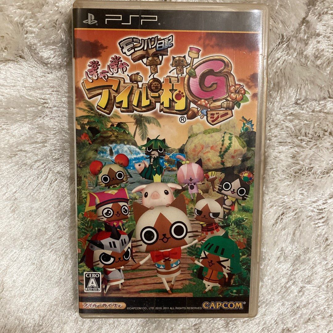 Psp game Monster Hunter Diary: Poka Poka Airu Village G play station umd  japanese, Video Gaming, Video Games, PlayStation on Carousell