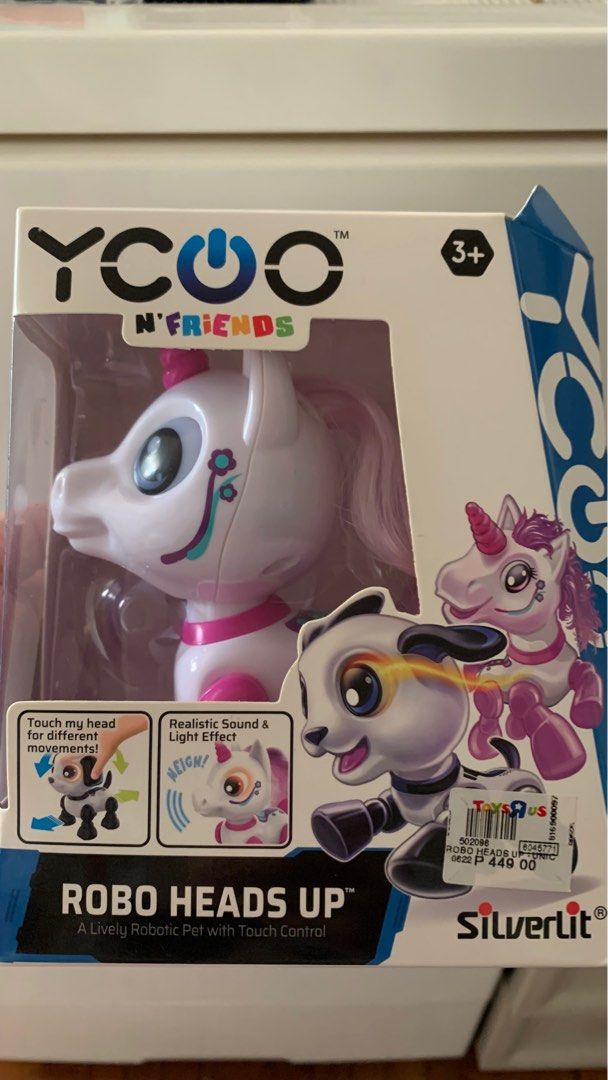 YCOO N' FRIENDS Unicorn & Puppy Robo Heads Up Toys-ROBOTIC PETS - FREE  SHIPPING