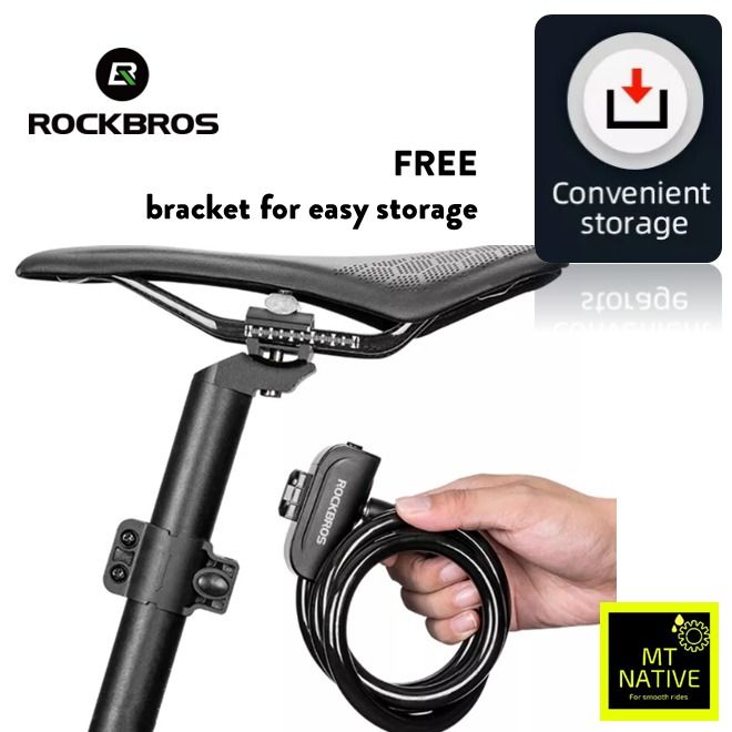ROCKBROS Steel PVC Bike Lock Copper Lock Core Anti-Theft Steel Cable ...