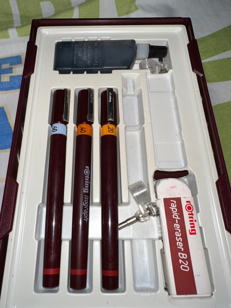 Rotring Technical Pen Set, Hobbies & Toys, Stationary & Craft, Craft