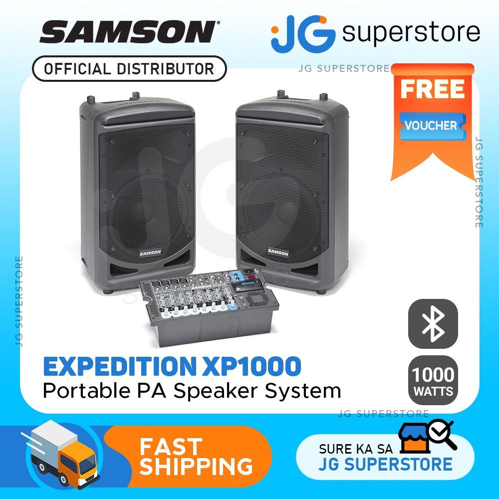 Samson Expedition XP1000 Portable PA Speaker System 1000 Watts with