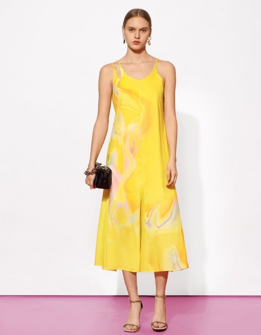 Saturday club multi color yellow art print dress size S, Women's Fashion,  Dresses u0026 Sets, Dresses on Carousell