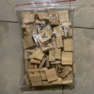 scrabble wooden pieces craft stationery DIY