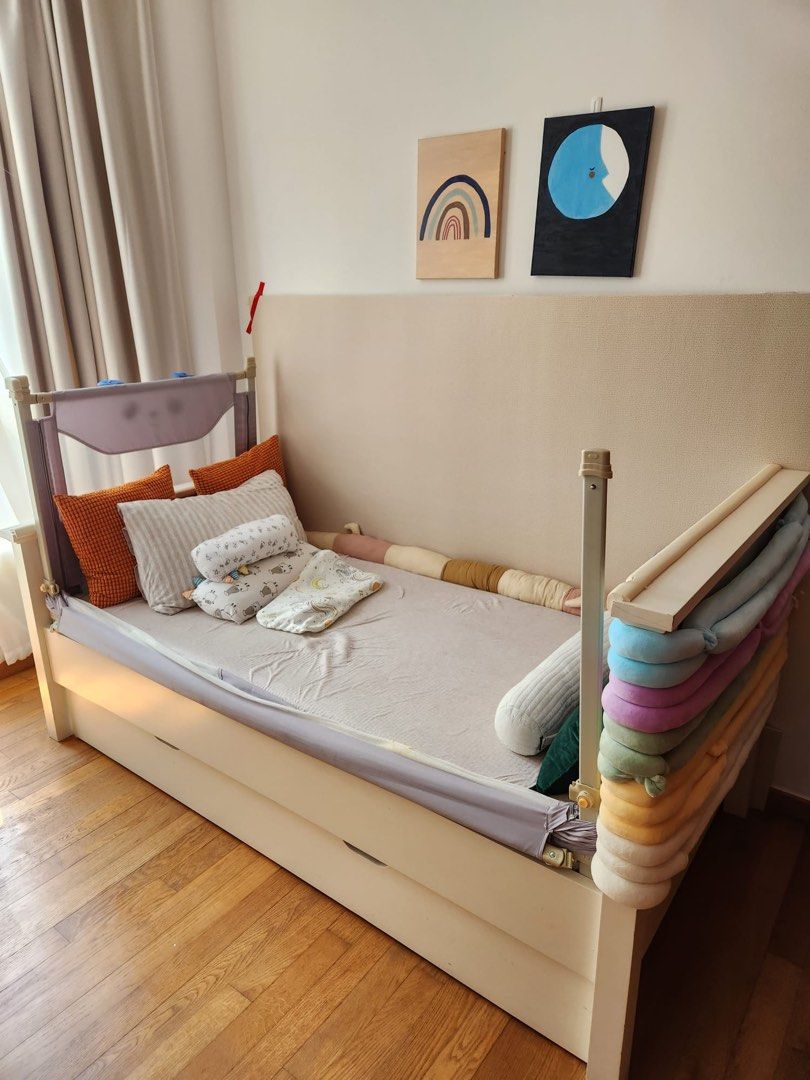 Solid wood kids Trundle bed Furniture Home Living Furniture