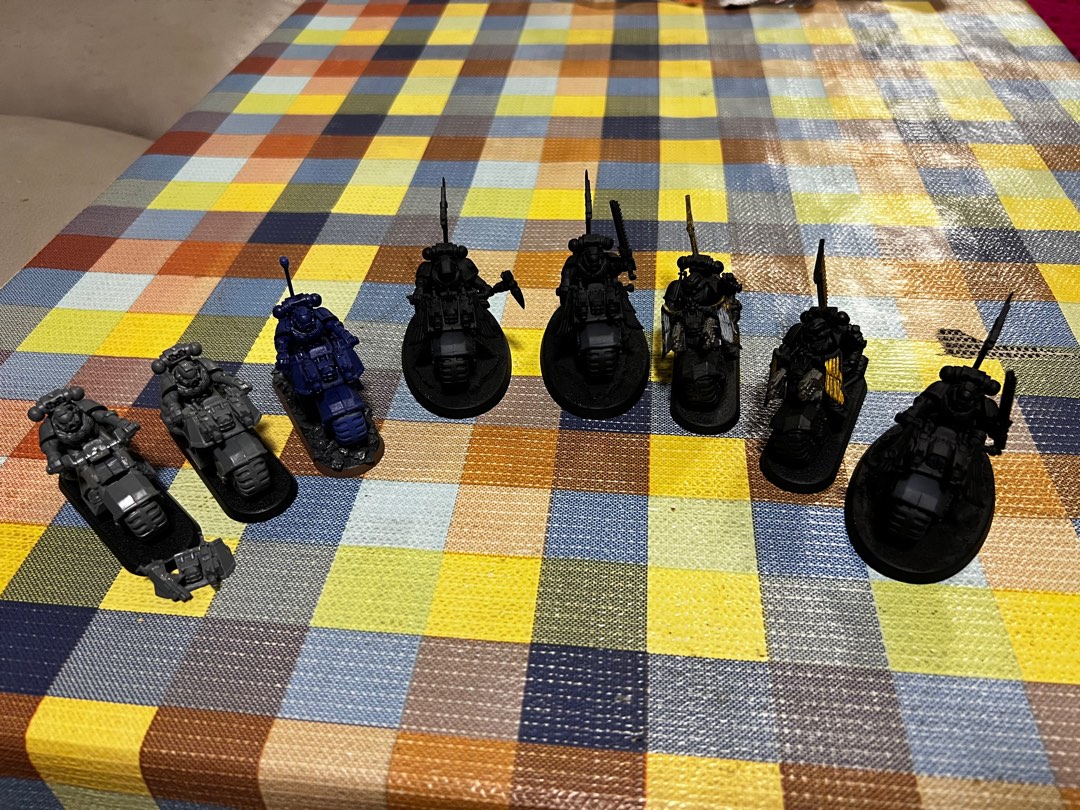 Figurines Warhammer 40K - Escouade Dark Angels Ravenwing - Bikers Space Marine - Occasion