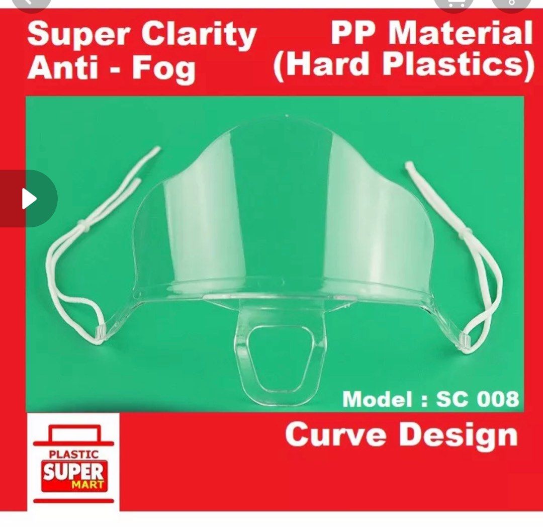 Spit guard mask( hard surface), Health & Nutrition, Face Masks & Face