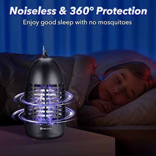 YUNLIGHTS Bug Zapper Indoor Fly Traps Mosquito Zapper 8W Electric Fly Killer with Hook Hanging Standing Mosquito Killer Lamp Indoor Flying Insect