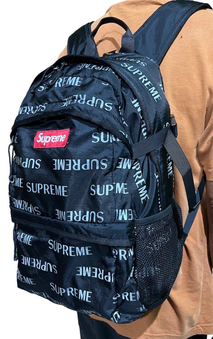 Supreme FW16 3M Reflective Repeat Blue Backpack Authentic Original Tag  Included