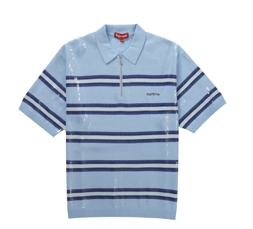supreme striped polo