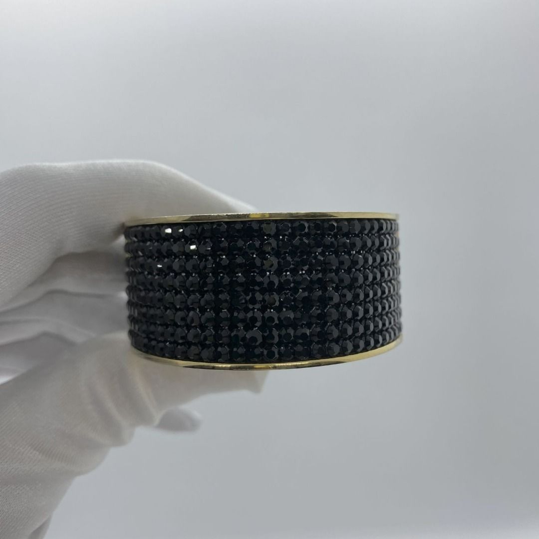 SWAROVSKI BLACK INTERVALLE BANGLE 227004289 KM Luxury